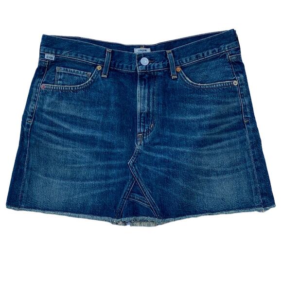 New Citizens of Humanity Premium Vintage Blue Cut Off Denim Jean Mini Skirt 28 - Picture 5 of 12